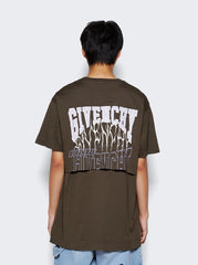 Givenchy Brown Layered Embroidered Multi Logo T-Shirt