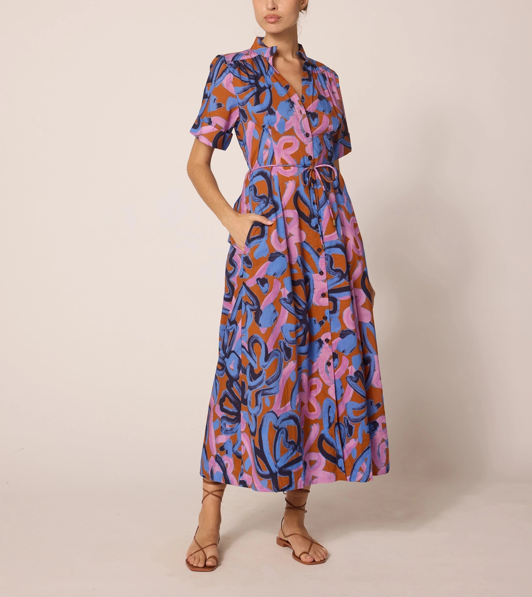 CLEOBELLA Zara ankle dress in fresco print, featuring a flowing silhouette and stylish design perfect for warm weather.