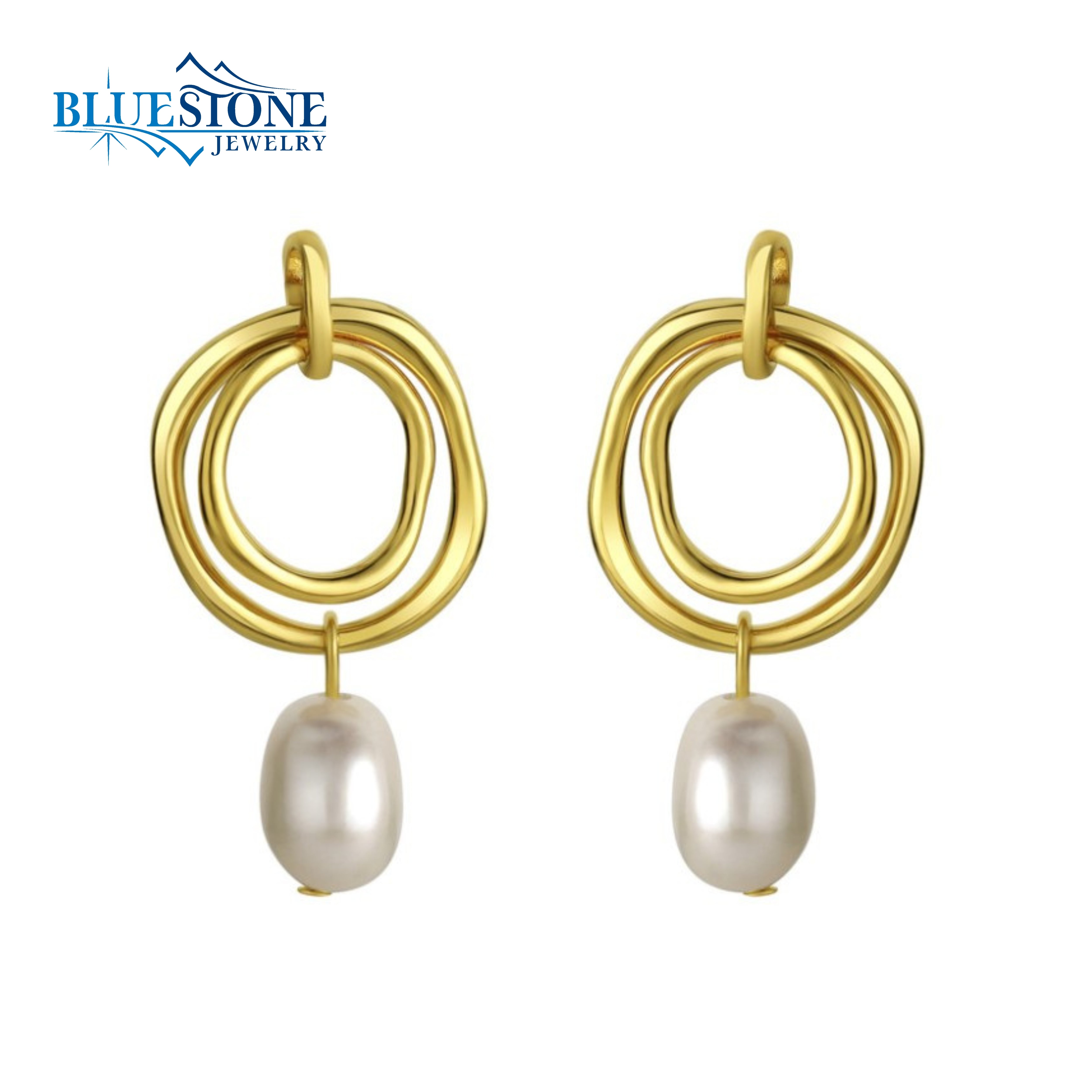 Gold Plated Earrings with Pearls