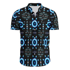 Rising Star Wolf Moon Short Sleeve Button Up