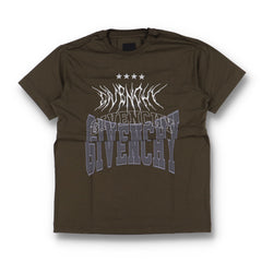 Givenchy Brown Layered Embroidered Multi Logo T-Shirt