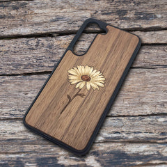 Inlaid Wood Phone Case - Daisy