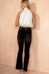 Arlene Black Denim Boot Leg Jeans