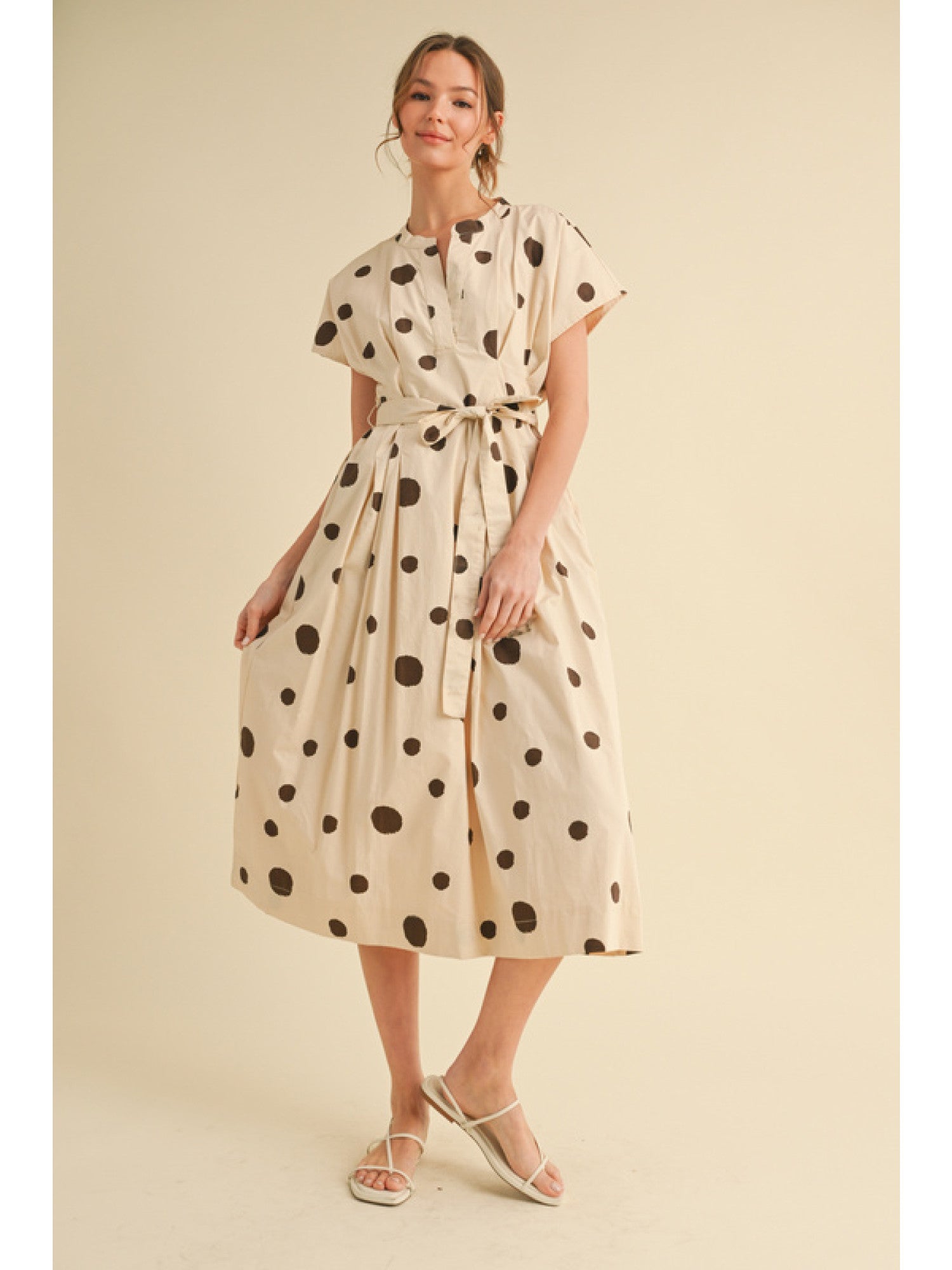 Jodifl Brown Polka Dot Dress