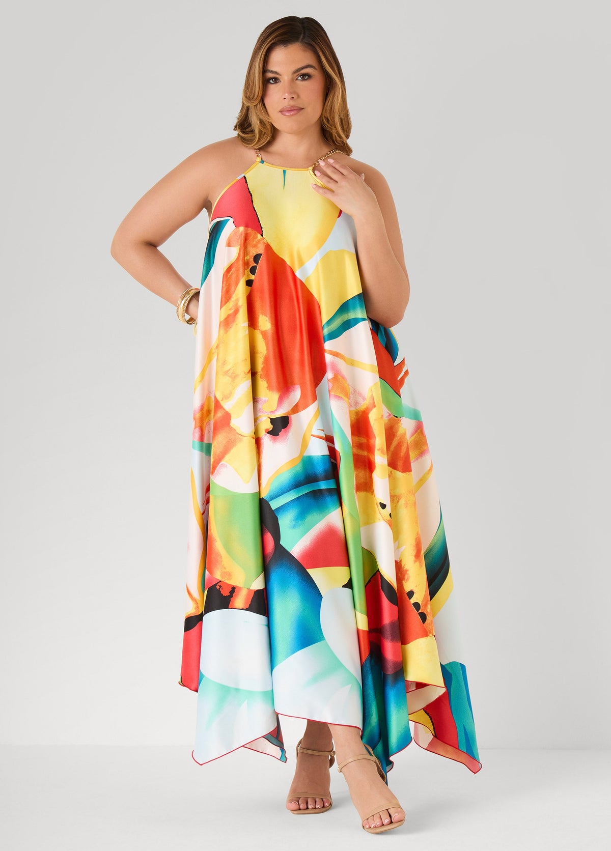 Plus Size Maxi Dress Floral Print Dress Flowers Summer Dress