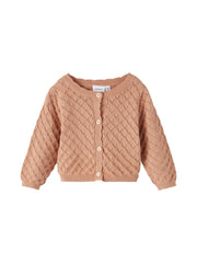 STRIKKET CARDIGAN - BRUN / CAFE AU LAIT