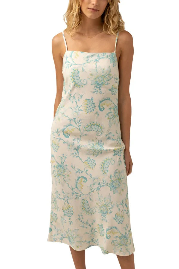 RHYTHM Women's Cairo Bias Cut Midi Dress Blue Women's Dresses Rhythm