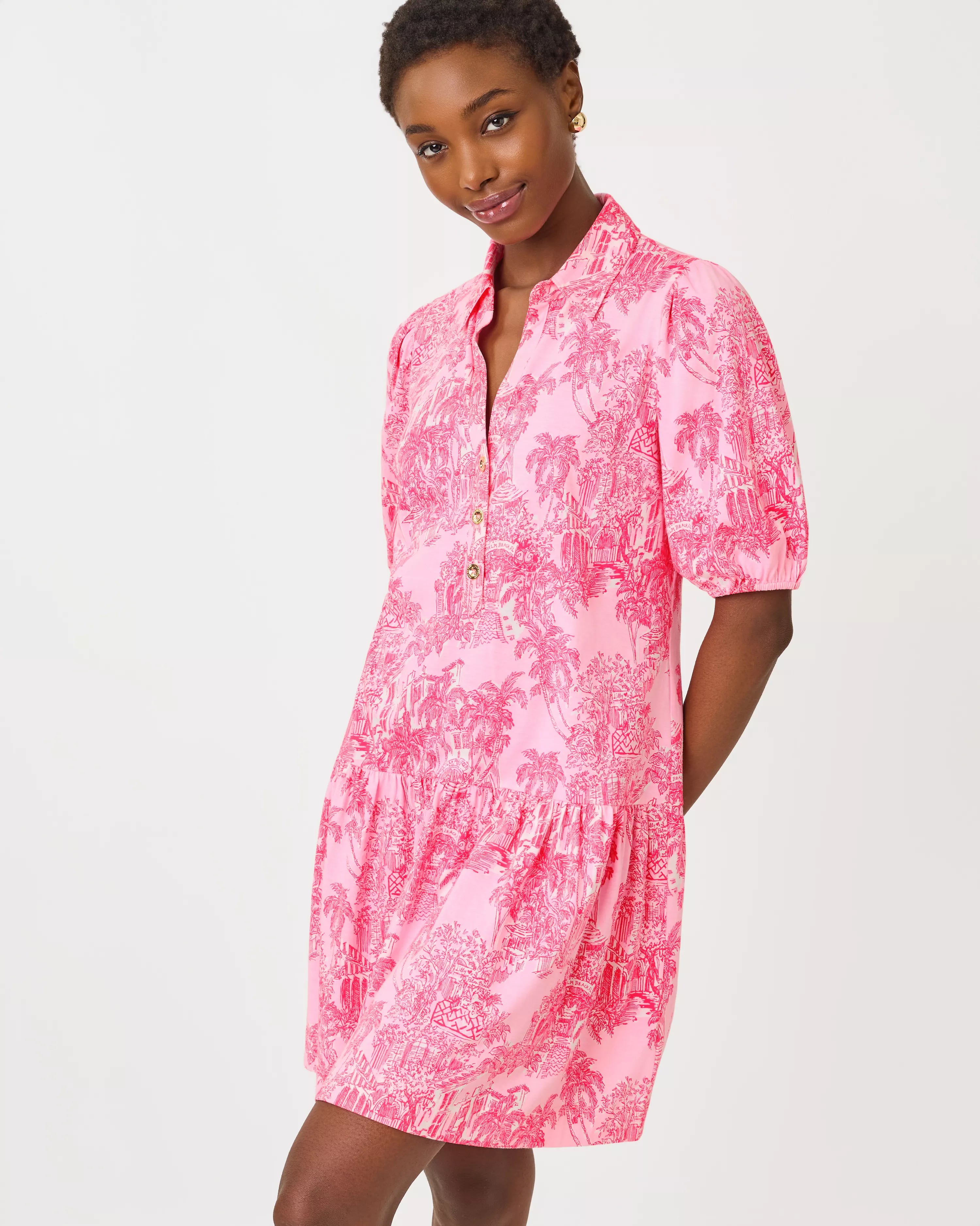 Bingley Dress - Conch Shell Pink Palm Beach Destination