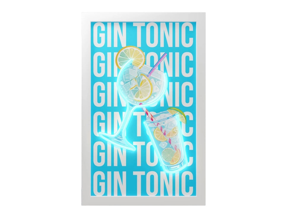 Cornice con inserti luminosi 30x50 cm gin tonic WD