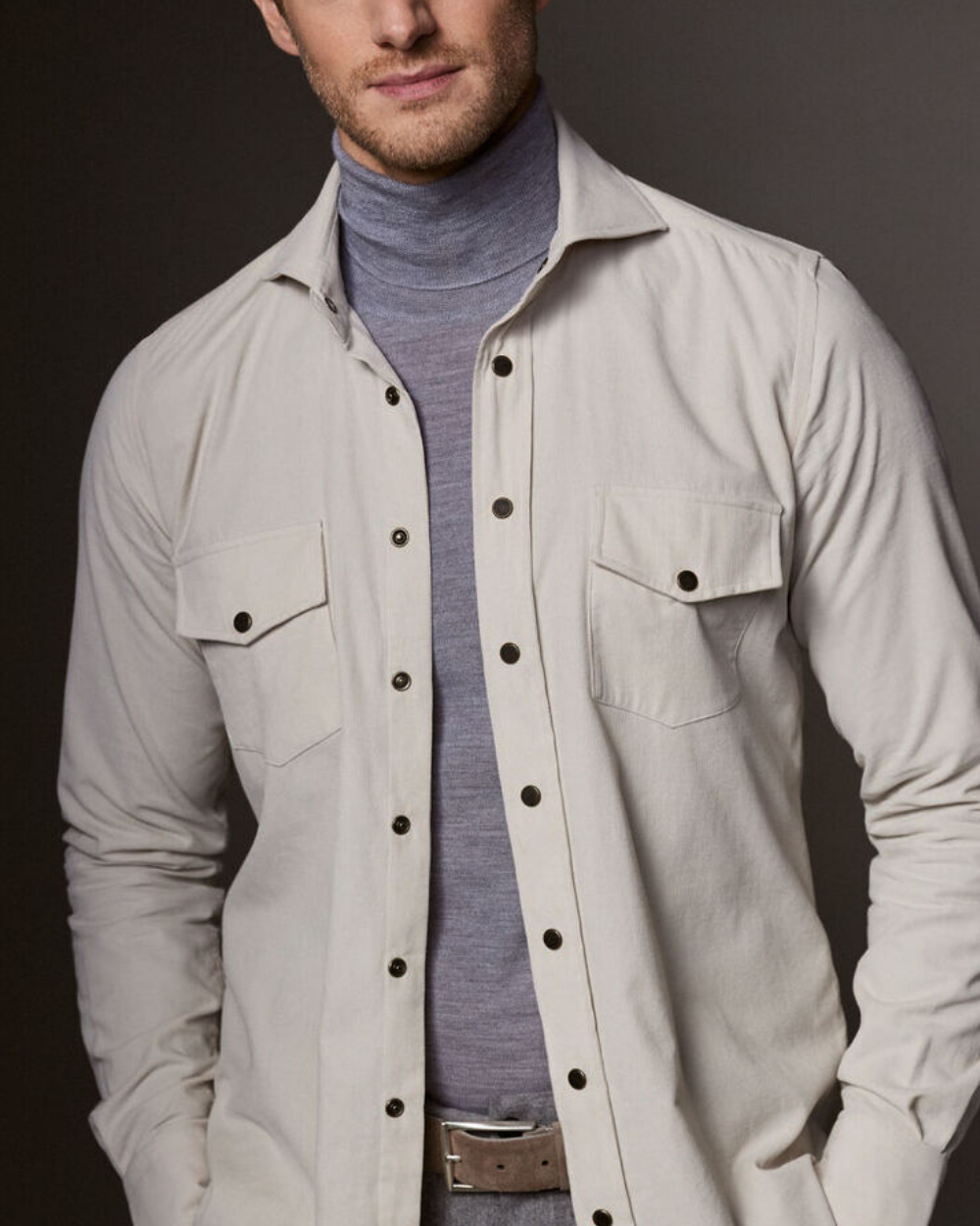 Emanuel Berg | Beige Corduroy Shirt