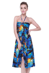 Women's Butterfly  Luau Dress in Sunset Blue