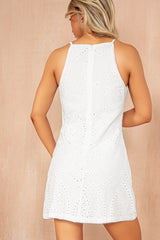 Violet White Broderie Slip Mini Dress