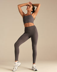 Essential Built-In Bra Crop Tank Top | Slate Grey