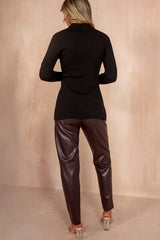 Maria Black Ribbed Celestial Collared Top