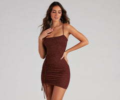 Shine On Ruched Glitter Mini Dress is the perfect prom dress pick with on-trend details to make the 2024 dance your most memorable event yet!