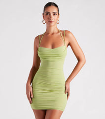 Shimmer in lime green with the Senorita Mesh Strappy Mini Dress, one of our sequin dresses designed to sculpt your shape and light up the night.