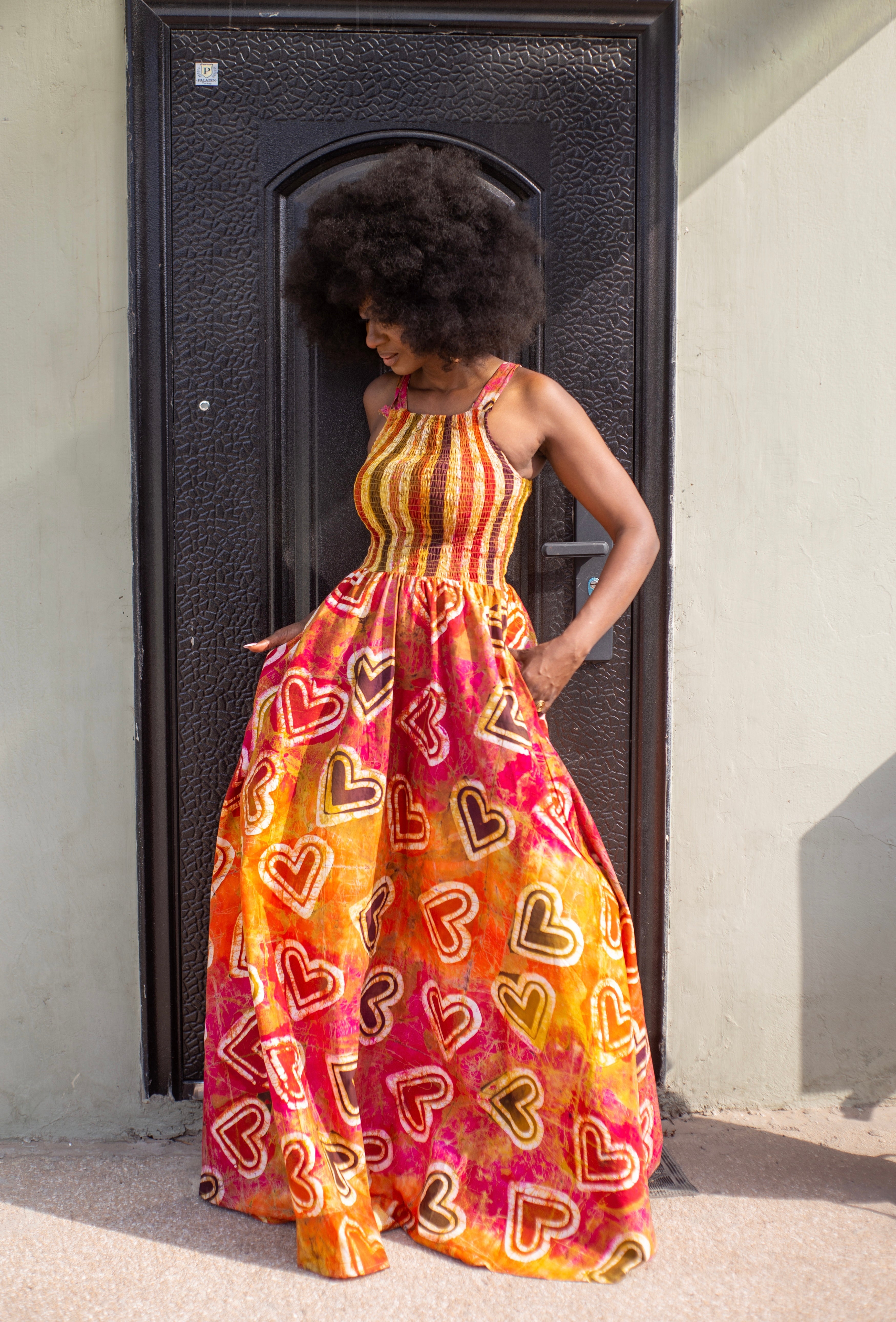LATIFA tie & dye smocked statement.