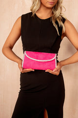 Miley Fuchsia Suedette Detachable Chain Bag