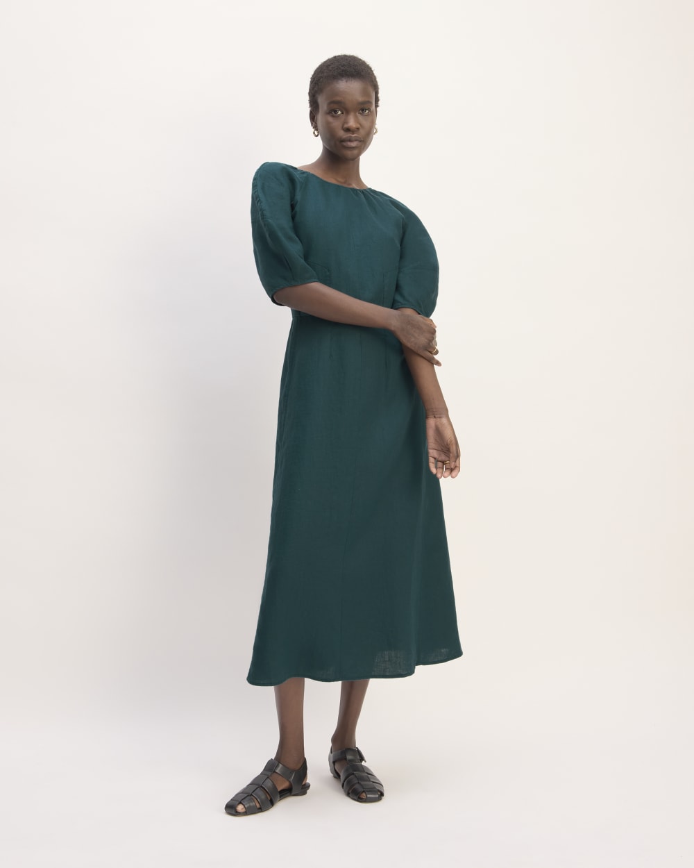 womens-linen-ss-scoop-midi-dress-dark-sea | primary