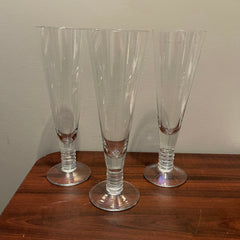 Set of 3 Crystal Pilsner Glasses