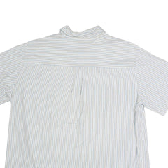 LEVI'S Mens White & Blue Stripe Short Sleeve Shirt XL Casual Cotton Blend
