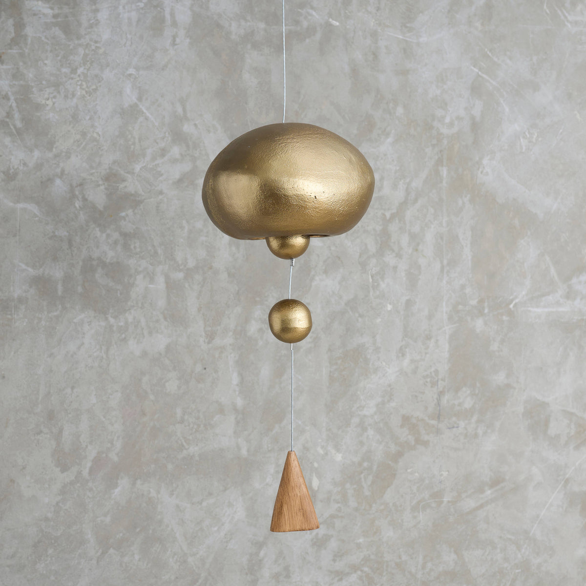 antique brass hanging bell {domed}