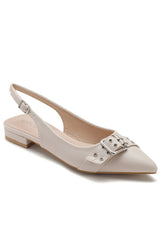 Delilah Cream PU Slingback Shoe