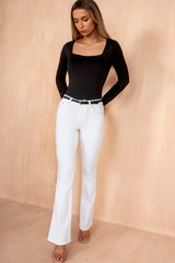 Monroe Black Slinky Square Neck Bodysuit