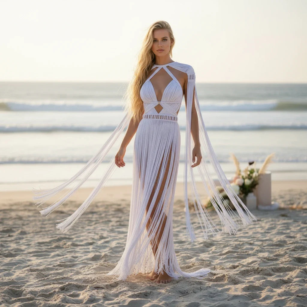 Macramé Beach Wedding Dress - Boho Festival Outfit HERA