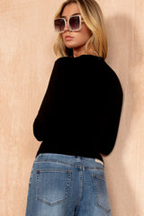 Gayle Black Long Sleeve Top