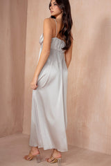 Louise Champagne Satin Dress