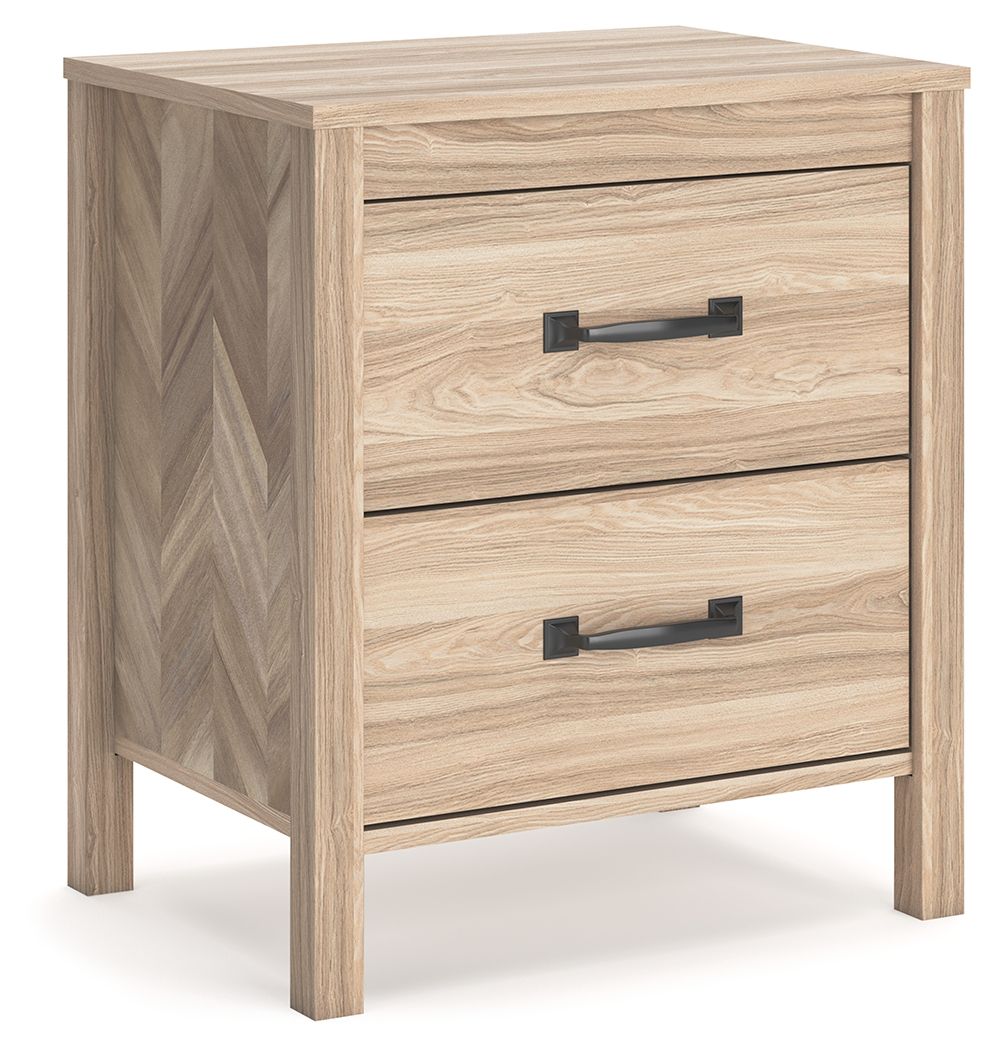 Battelle - Two Drawer Night Stand - Tan Signature Design by Ashley®