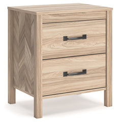 Battelle - Two Drawer Night Stand - Tan Signature Design by Ashley®