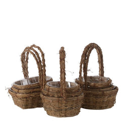1-885R/3 (27576) - 5"-8" Vine Basket, Asst Round/Oval/Rectangle, 3/Set