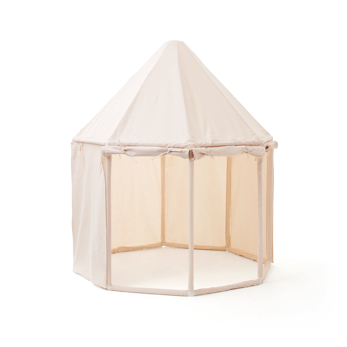 Kids Concept Pavilion Play Tent in Off White, a versatile and stylish playhouse perfect for imaginative play and creating a cozy retreat for children.