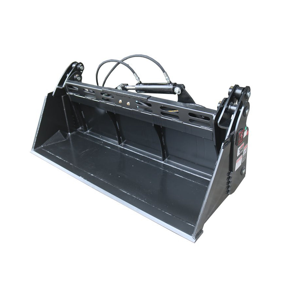 Landy Attachments Tilting Skid Steer Attachments 68" 4IN1 Combo Bucket with Cutting Edge Quick Attach, Universal Mount