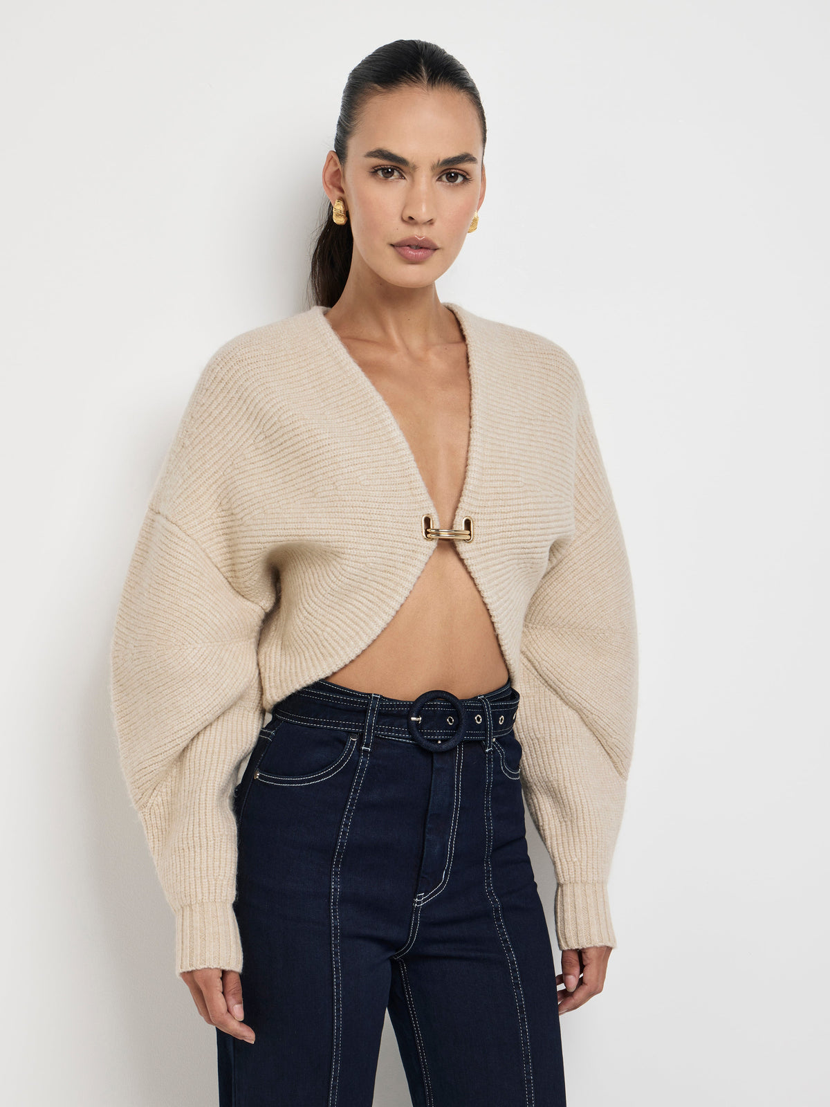 SIze8 SHEIKE Camille Crop Cardi Oatmeal 1007678 Detail Image