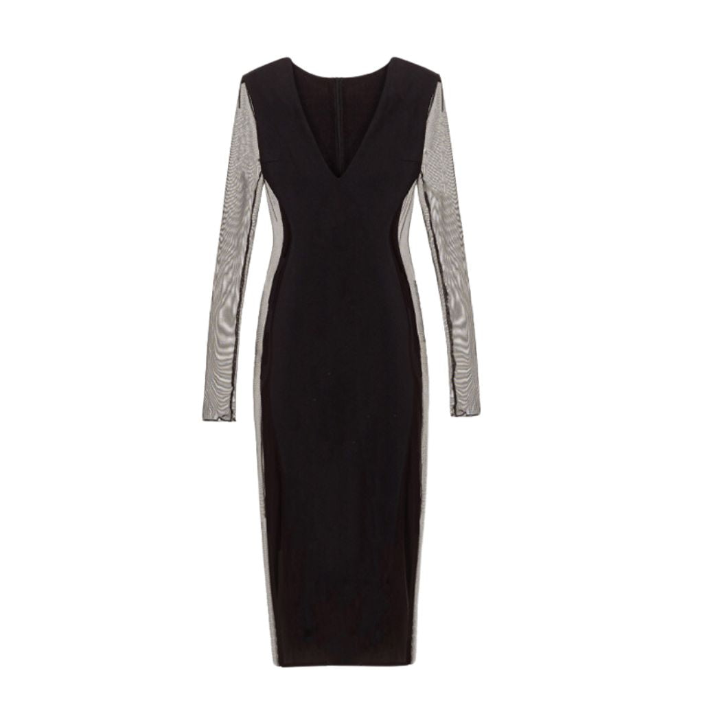 KRIS MARAN - Maxi Dress With Sheer Sides buy at DOORS NYC