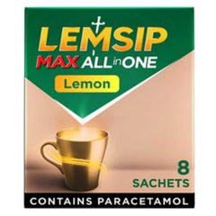 Lemsip Max All in One Lemon Flavour Sachets 8 Pack, UK version