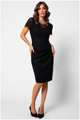 Jody Lace Cocktail Dress in Black. Cocktail dress. Fitted V-Neck Little Black Lace.