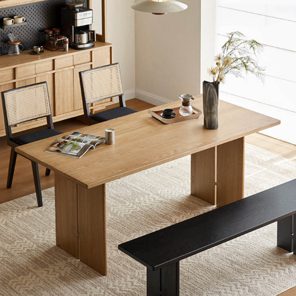 Linspire Valen Solid Wood Dining Table, Ash, Natural Wood