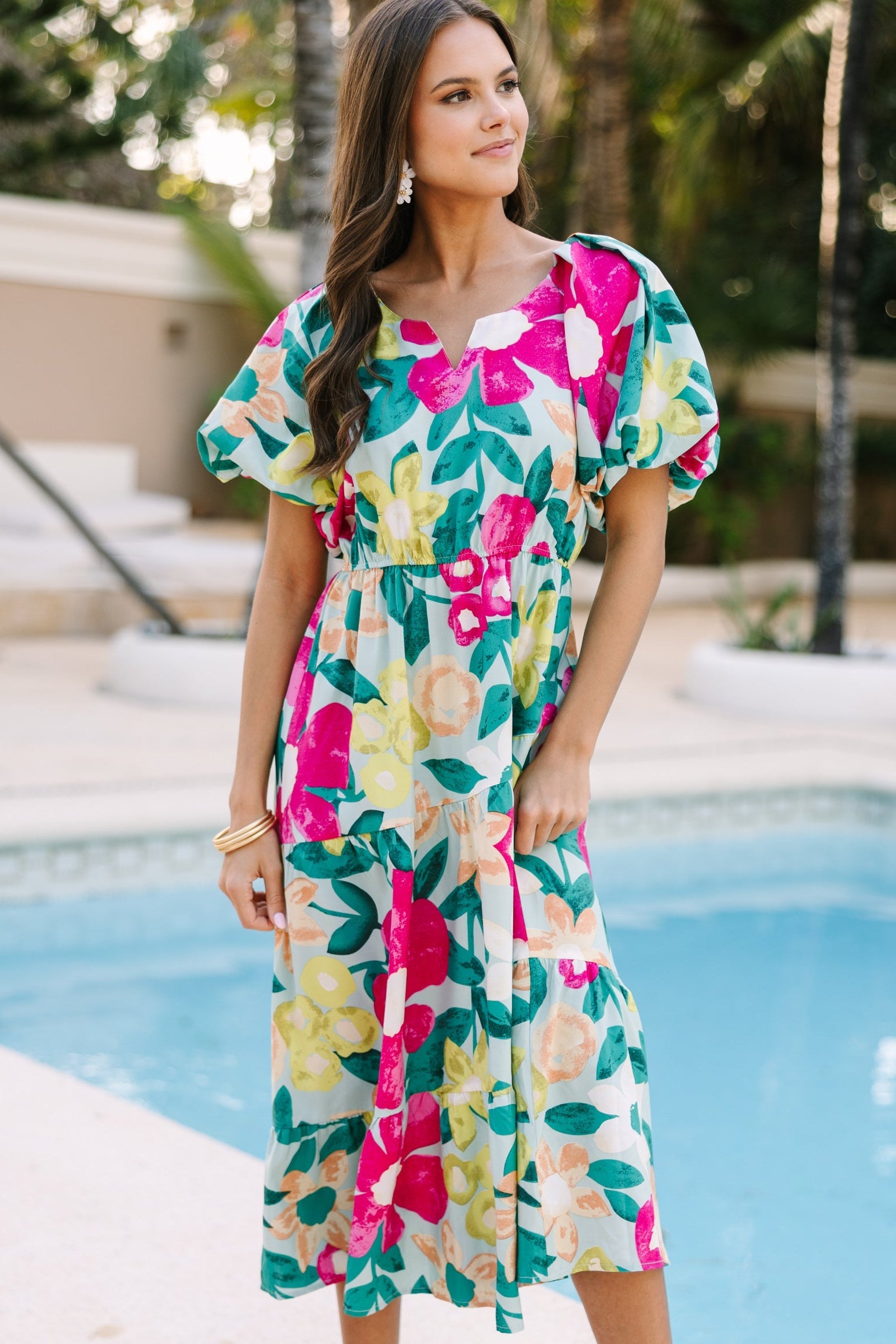floral midi dresses, cute midi dresses for women, boutique midi dresses