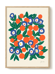 Oranges and Flowers print
