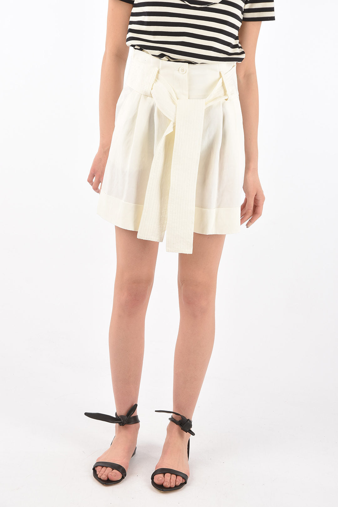 0401~high-rise waist RAISA single pleat trousers with belt