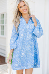 Build You Up Blue Nautical Toile Dress