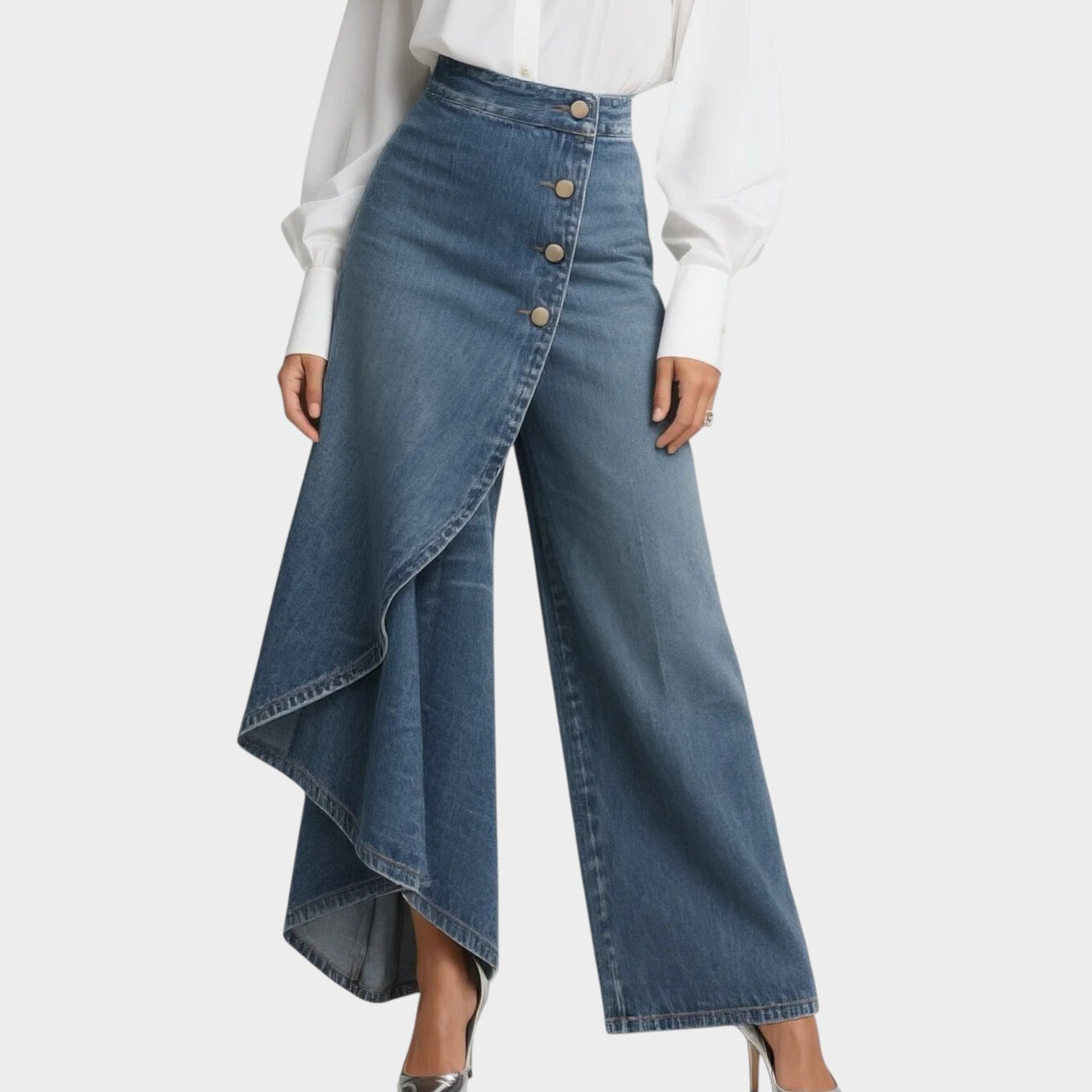 Effortless Chic Denim Wrap Pants