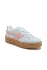 Wren Blue Suedette Platform Trainers