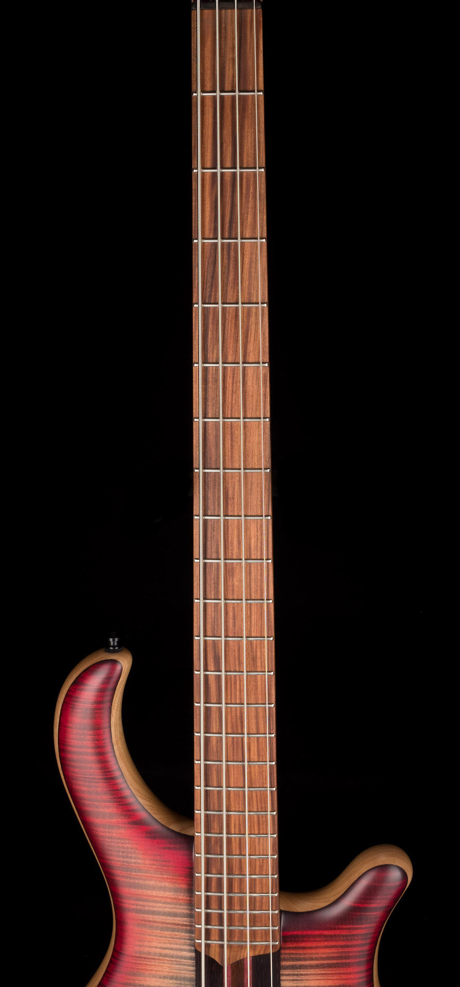 Mayones Patriot Classic 4 Flame Top Bass Satine Transparent Jeans Black 3-Tone Red Burst