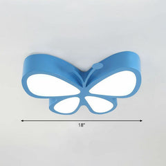Butterfly LED Flush Mount Light Cartoon Metal Flushmount Ceiling Lamp for Nursery