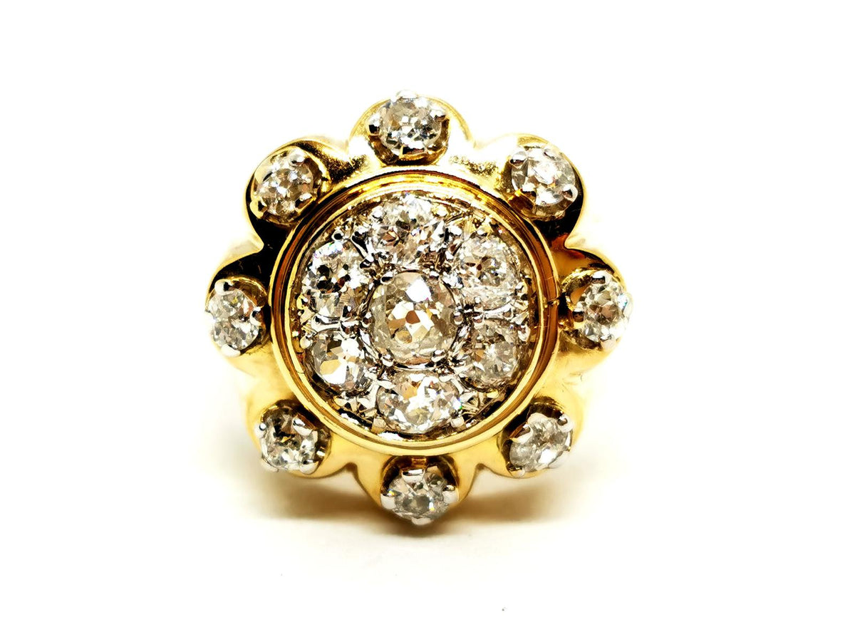 Bague Tank Or jaune, Platine Diamant